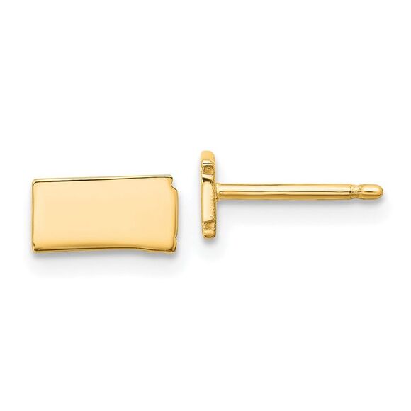 Kazi Luxury 14k Yellow Gold North Dakota State Earrings